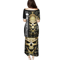 Golden Gothic Skull Puletasi Embracing Ancient Elegance - Wonder Print Shop