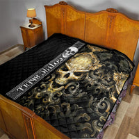 Golden Gothic Skull Quilt Embracing Ancient Elegance - Wonder Print Shop