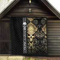 Golden Gothic Skull Quilt Embracing Ancient Elegance - Wonder Print Shop