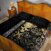 Golden Gothic Skull Quilt Bed Set Embracing Ancient Elegance - Wonder Print Shop