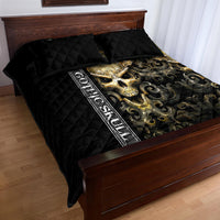 Golden Gothic Skull Quilt Bed Set Embracing Ancient Elegance - Wonder Print Shop