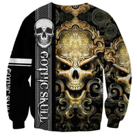 Golden Gothic Skull Sweatshirt Embracing Ancient Elegance - Wonder Print Shop