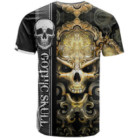 Golden Gothic Skull T Shirt Embracing Ancient Elegance - Wonder Print Shop