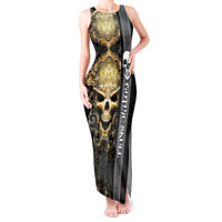 Golden Gothic Skull Tank Maxi Dress Embracing Ancient Elegance - Wonder Print Shop
