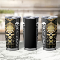 Golden Gothic Skull Tumbler Cup Embracing Ancient Elegance - Wonder Print Shop