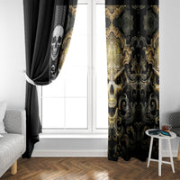 Golden Gothic Skull Window Curtain Embracing Ancient Elegance - Wonder Print Shop