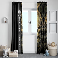 Golden Gothic Skull Window Curtain Embracing Ancient Elegance - Wonder Print Shop