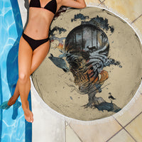 Skull Beach Blanket Hello Darkness My Old Friend - Wonder Print Shop