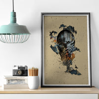 Skull Canvas Wall Art Hello Darkness My Old Friend - Wonder Print Shop