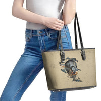 Skull Leather Tote Bag Hello Darkness My Old Friend - Wonder Print Shop