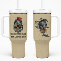 Skull Tumbler With Handle Hello Darkness My Old Friend - Wonder Print Shop