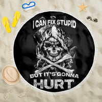 Skull Beach Blanket I Can Fix Stupid - Wonder Print Shop
