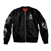 Skull Sleeve Zip Bomber Jacket I Can Fix Stupid - Wonder Print Shop