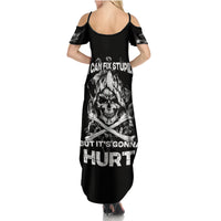 Skull Summer Maxi Dress I Can Fix Stupid - Wonder Print Shop