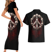 Reaper Couples Matching Short Sleeve Bodycon Dress and Hawaiian Shirt Uncle Death Angel Peace Skull - Wonder Print Shop