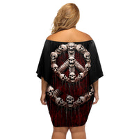 Reaper Off Shoulder Short Dress Uncle Death Angel Peace Skull - Wonder Print Shop
