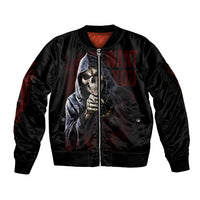 Reaper Sleeve Zip Bomber Jacket Uncle Death Angel Peace Skull - Wonder Print Shop
