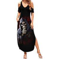 Reaper Summer Maxi Dress Uncle Death Angel Peace Skull - Wonder Print Shop