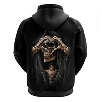 Reaper Heart Hoodie Eternal Embrace - Uniting Souls in the Realm of Skulls - Wonder Print Shop