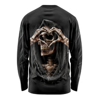 Reaper Heart Long Sleeve Shirt Eternal Embrace - Uniting Souls in the Realm of Skulls - Wonder Print Shop