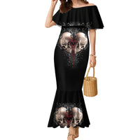 Reaper Heart Mermaid Dress Eternal Embrace - Uniting Souls in the Realm of Skulls - Wonder Print Shop