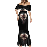 Reaper Heart Mermaid Dress Eternal Embrace - Uniting Souls in the Realm of Skulls - Wonder Print Shop