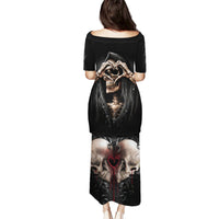 Reaper Heart Puletasi Eternal Embrace - Uniting Souls in the Realm of Skulls - Wonder Print Shop