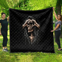 Reaper Heart Quilt Eternal Embrace - Uniting Souls in the Realm of Skulls - Wonder Print Shop