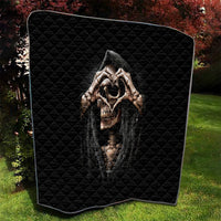 Reaper Heart Quilt Eternal Embrace - Uniting Souls in the Realm of Skulls - Wonder Print Shop