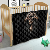 Reaper Heart Quilt Eternal Embrace - Uniting Souls in the Realm of Skulls - Wonder Print Shop