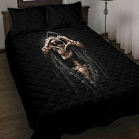 Reaper Heart Quilt Bed Set Eternal Embrace - Uniting Souls in the Realm of Skulls - Wonder Print Shop