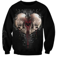 Reaper Heart Sweatshirt Eternal Embrace - Uniting Souls in the Realm of Skulls - Wonder Print Shop