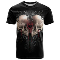 Reaper Heart T Shirt Eternal Embrace - Uniting Souls in the Realm of Skulls - Wonder Print Shop