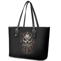 Unveiling the Mechanical Skull Leather Tote Bag Cybernetic Enigma - Wonder Print Shop