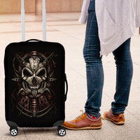 Unveiling the Mechanical Skull Luggage Cover Cybernetic Enigma - Wonder Print Shop