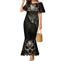 Unveiling the Mechanical Skull Mermaid Dress Cybernetic Enigma - Wonder Print Shop