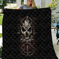 Unveiling the Mechanical Skull Quilt Cybernetic Enigma - Wonder Print Shop