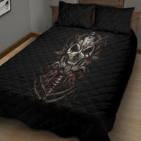 Unveiling the Mechanical Skull Quilt Bed Set Cybernetic Enigma - Wonder Print Shop
