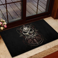 Unveiling the Mechanical Skull Rubber Doormat Cybernetic Enigma - Wonder Print Shop