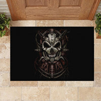 Unveiling the Mechanical Skull Rubber Doormat Cybernetic Enigma - Wonder Print Shop