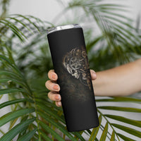 Unveiling the Mechanical Skull Skinny Tumbler Cybernetic Enigma - Wonder Print Shop