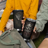 Unveiling the Mechanical Skull Tumbler Cup Cybernetic Enigma - Wonder Print Shop