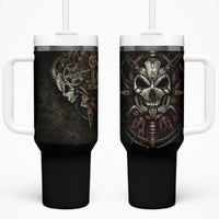 Unveiling the Mechanical Skull Tumbler With Handle Cybernetic Enigma - Wonder Print Shop