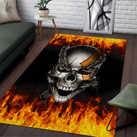 Metal Skull Area Rug Infernal Chains in Fiery Abyss - Wonder Print Shop