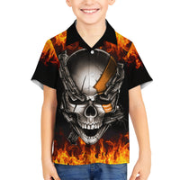 Metal Skull Hawaiian Shirt Infernal Chains in Fiery Abyss - Wonder Print Shop