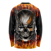 Metal Skull Long Sleeve Shirt Infernal Chains in Fiery Abyss - Wonder Print Shop