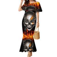 Metal Skull Mermaid Dress Infernal Chains in Fiery Abyss - Wonder Print Shop