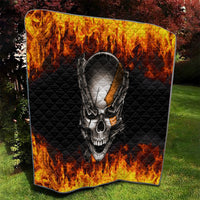 Metal Skull Quilt Infernal Chains in Fiery Abyss - Wonder Print Shop