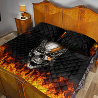 Metal Skull Quilt Bed Set Infernal Chains in Fiery Abyss - Wonder Print Shop
