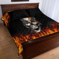 Metal Skull Quilt Bed Set Infernal Chains in Fiery Abyss - Wonder Print Shop
